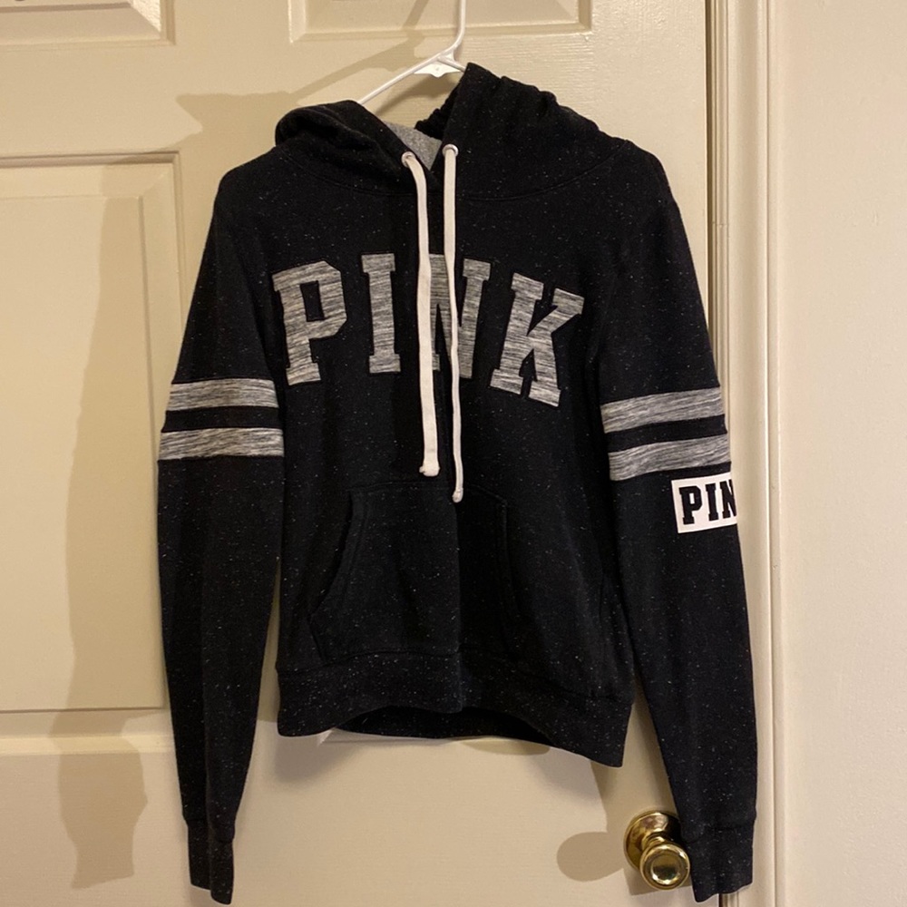 PINK black and gray hoodie size XS